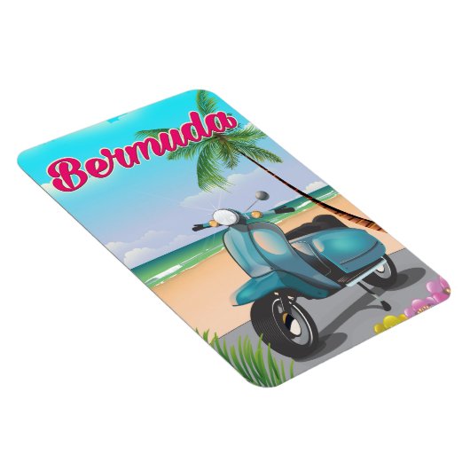 バミューダビーチスクーターの旅行ポスター マグネット (右側)