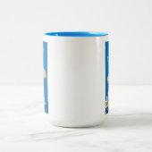 バミューダビーチ花レトロヴィンテージ旅行ポスター ツートーンマグカップ (中央)