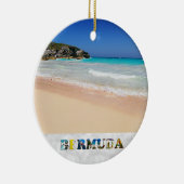 バミューダホースシューベイピンクサンドビーチクリスマス セラミックオーナメント (右)