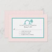 バミューダモオン結婚ゲートの目的地RSVP 出欠カード (正面/裏面)