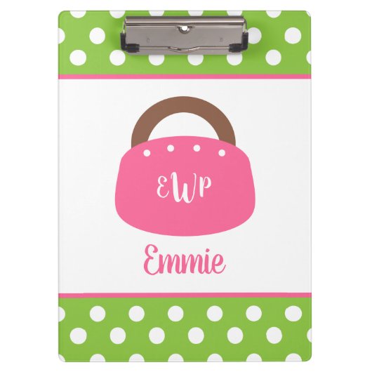 バミューダモノグラムのバッグクパーソナライズされたリップボード クリップボード (正面)