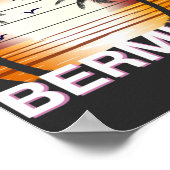 バミューダヴィンテージパームツリーズサマービーチ ポスター (角)