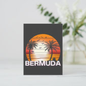 バミューダヴィンテージパームツリーズサマービーチ ポストカード (スタンド正面)
