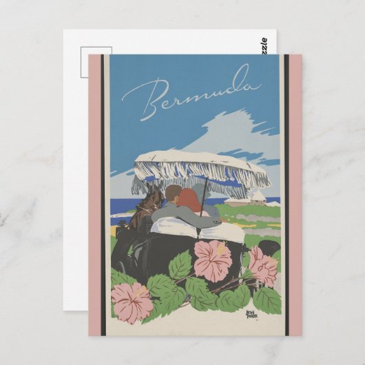 バミューダヴィンテージビーチフローラ旅行 ポストカード (正面/裏面)