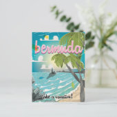 バミューダヴィンテージ旅行のポスター漫画 ポストカード (スタンド正面)