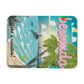 バミューダヴィンテージ旅行のポスター漫画 マグネット (横)