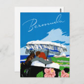 バミューダヴィンテージ旅行ポスター復元 ポストカード (正面/裏面)