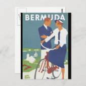バミューダヴィンテージ旅行ポスター ポストカード (正面/裏面)