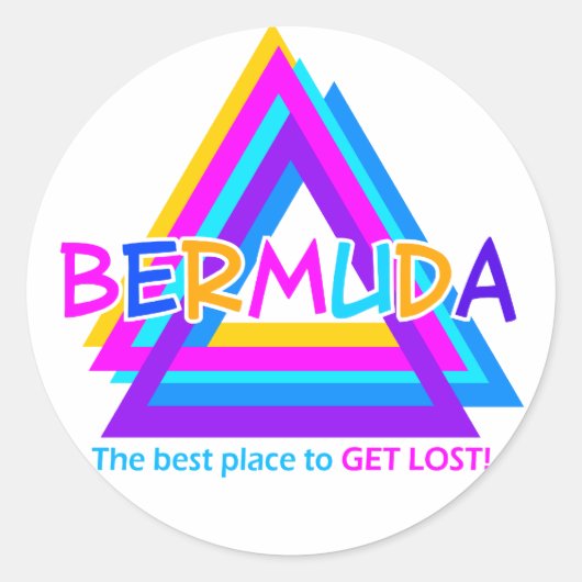 バミューダ三角形ステッカー ラウンドシール (正面)