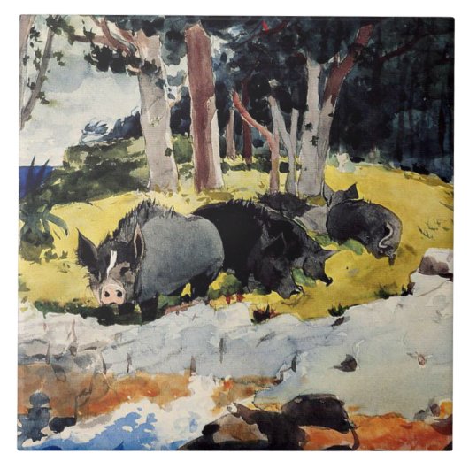 バミューダ入植者たち、風の強いホーマー絵画ズ家の人たち。 タイル (正面)