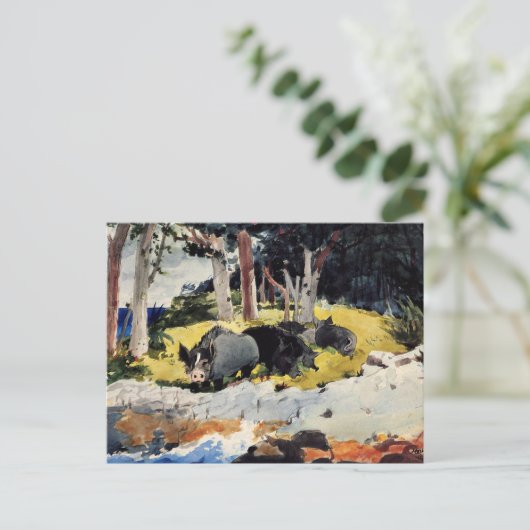 バミューダ入植者たち、風の強いホーマー絵画ズ家の人たち。 ポストカード (スタンド正面)