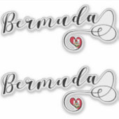 バミューダ国旗のハートシール シール (正面)