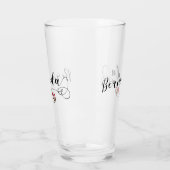 バミューダ国旗のハート タンブラーグラス (左)