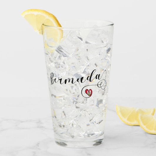 バミューダ国旗のハート タンブラーグラス (アイス正面)