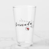 バミューダ国旗のハート タンブラーグラス (正面)