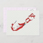 バミューダ国旗の地図フルサイズ ポストカード (正面/裏面)