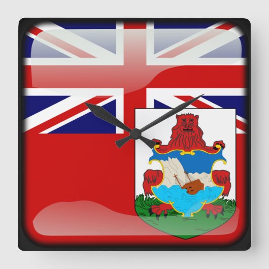 バミューダ国旗 スクエア壁時計 (正面)