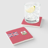 バミューダ国旗(バミューダカリブのン) （諸島） ストーンコースター (横)