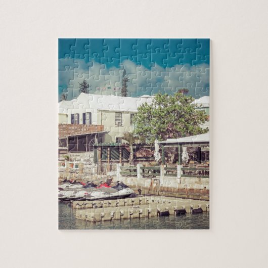 バミューダ島のジェット機のスキー ジグソーパズル (縦)