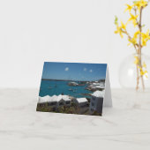 バミューダ島のボート カード (黄色い花)