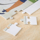 バミューダ島のヴィンテージ旅行ポスター ジグソーパズル (側面)