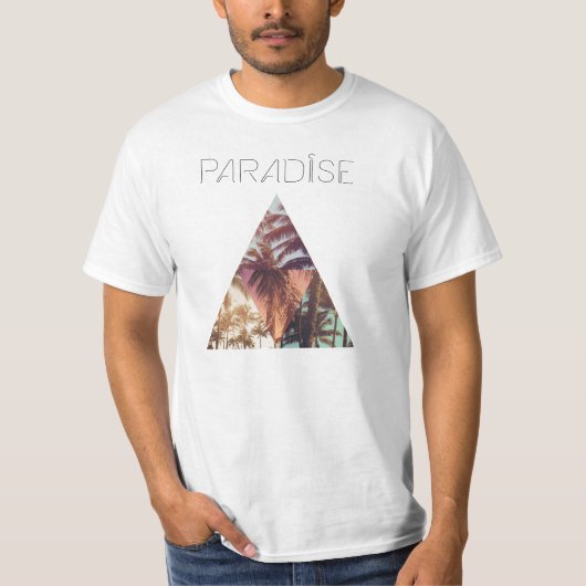 バミューダ島の三角形のやし楽園 Tシャツ (正面)