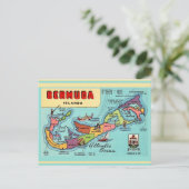 バミューダ島の地図のポストカード ポストカード (スタンド正面)