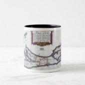 バミューダ島の地図 ツートーンマグカップ (中央)