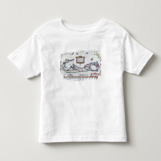 バミューダ島の地図 トドラーTシャツ (正面)