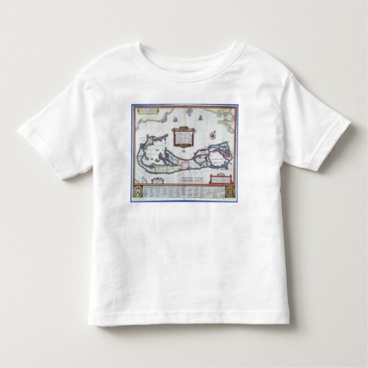 バミューダ島の地図 トドラーTシャツ (正面)