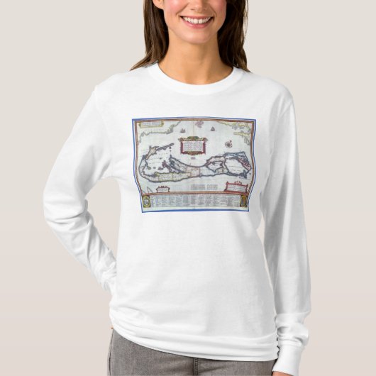 バミューダ島の地図 Tシャツ (正面)