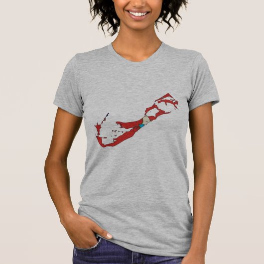 バミューダ島の旗の地図 Tシャツ (正面)