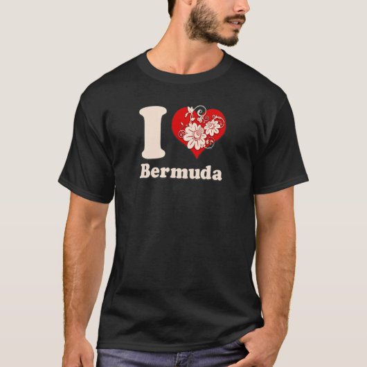 バミューダ島の花のハート Tシャツ (正面)