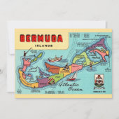 バミューダ島5x7地図ポストカード カード (正面)