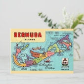 バミューダ島5x7地図ポストカード カード (スタンド正面)