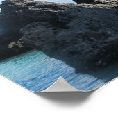 バミューダ州Horseshoe Bayの大きい石 ポスター (角)