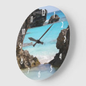 バミューダ沿岸&熱帯海の写真 ラージ壁時計 (傾斜)
