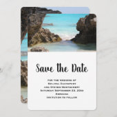 バミューダ海岸と熱帯海の写真 セーブザデート (正面/裏面)