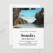 バミューダ海岸と熱帯海誕生日の写真 インビテーションポストカード (正面/裏面)