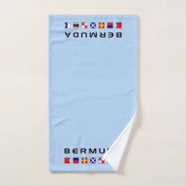 バミューダ海航海の事信号フラグ淡色 ハンドタオル
