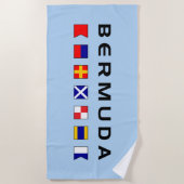 バミューダ海航海の洋信号フラグ(淡色) ビーチタオル (正面)