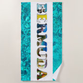 バミューダ熱帯ビーチブルー海旅行写真 ビーチタオル (正面)