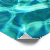 バミューダ熱帯ビーチブルー海旅行写真 ポスター (角)