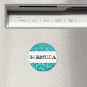 バミューダ熱帯ビーチブルー海旅行写真 マグネット (インサイチュ (食洗機))