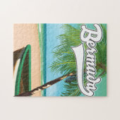 バミューダ熱帯島旅行ポスター ジグソーパズル (横)