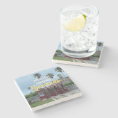 バミューダ王室ので海軍のドックヤードが電話を支払う ストーンコースター (横)