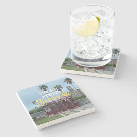 バミューダ王室ので海軍のドックヤードが電話を支払う ストーンコースター (横)