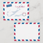 バミューダ航空便エスコート/シーティングカー結婚ドの プレイスカード (正面/裏面)