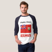 バミューダ バミューダ国旗 個人名カスタマイズ Tシャツ (正面フル)