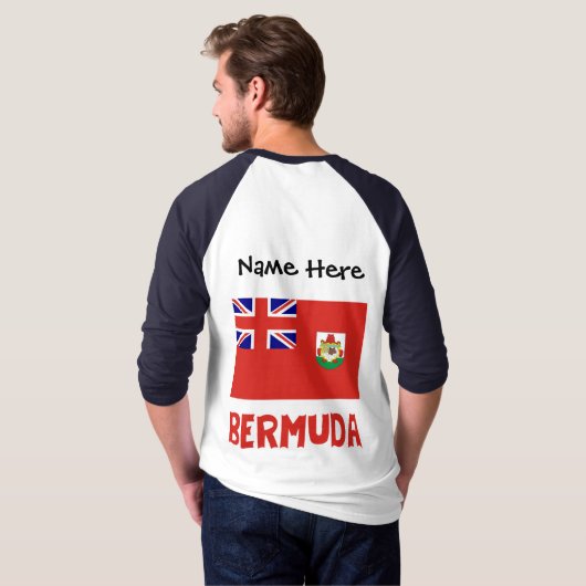 バミューダ バミューダ国旗 個人名カスタマイズ Tシャツ (裏面フル)